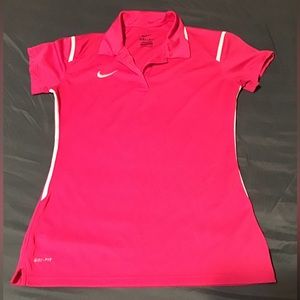 Pink Nike Dri-fit golf polo.